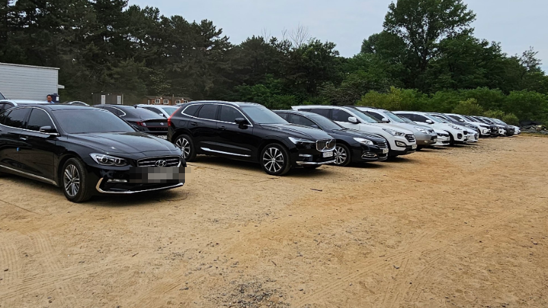 논산 입소 당일 주차 모습