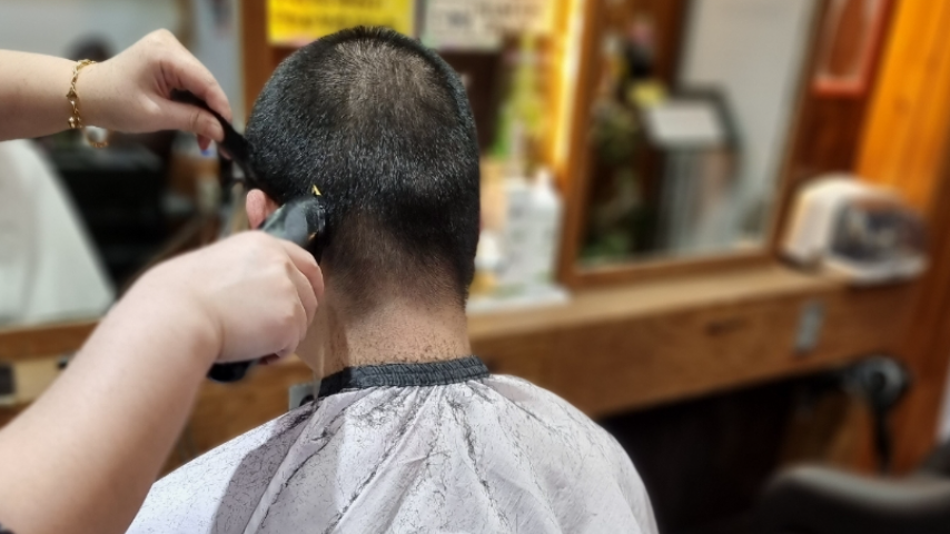 입대 전 미용실